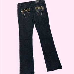 Cheetah Print Rhinestone Mi-Jeans